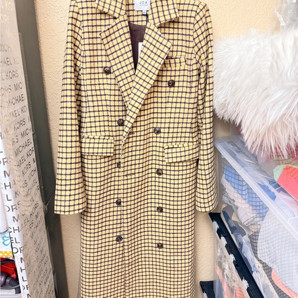 J.O.A. Plaid Double-Breasted Long Overcoat(NWT) - Picture 9 of 9